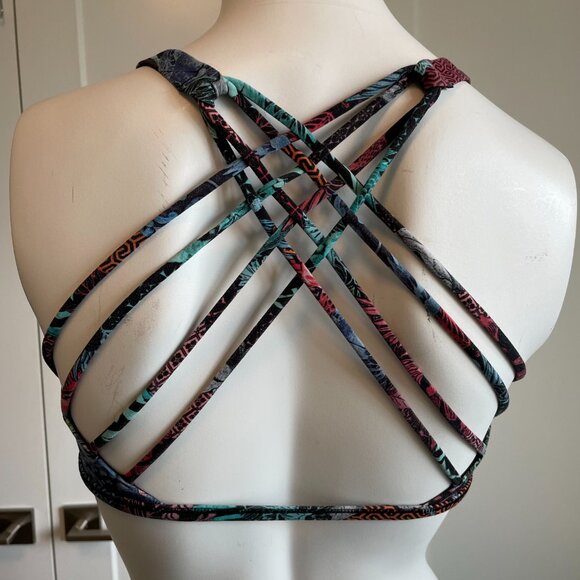 Lululemon Free To Be Bra Lunar New Year Artisan Multi Light Support Grn Blk Sz 6 - Picture 5 of 9